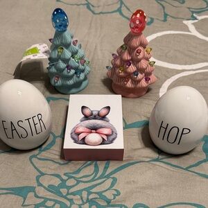 Easter Decor Set with Trees and Eggs